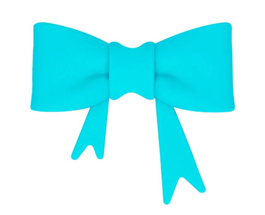X109- "Aqua Bow"  Silicone Focal / Straw Topper (Large) (1 Count)