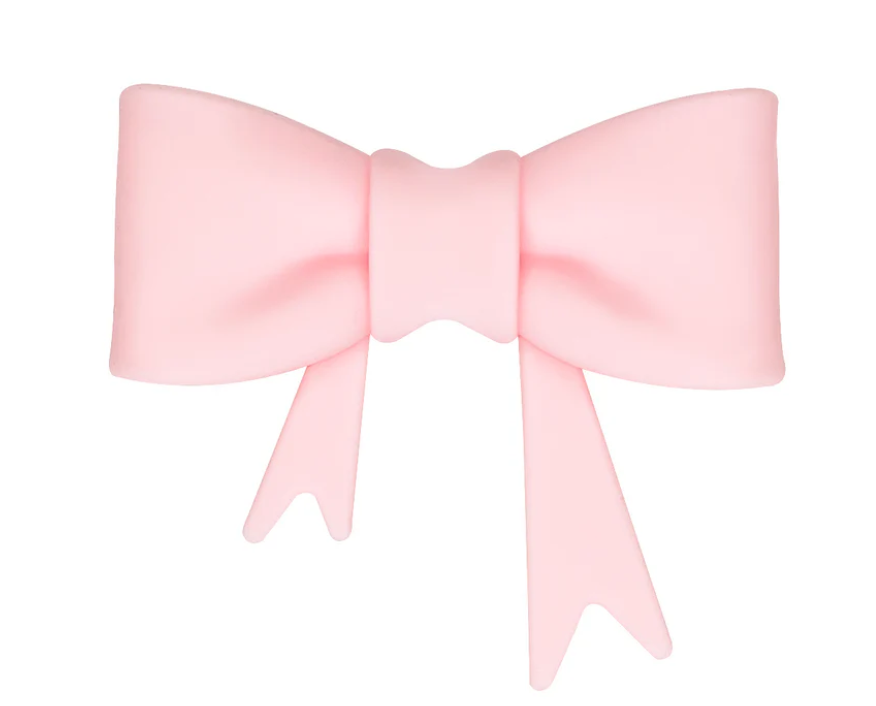X114- "Light Pink Bow"  Silicone Focal / Straw Topper (Large) (1 Count)