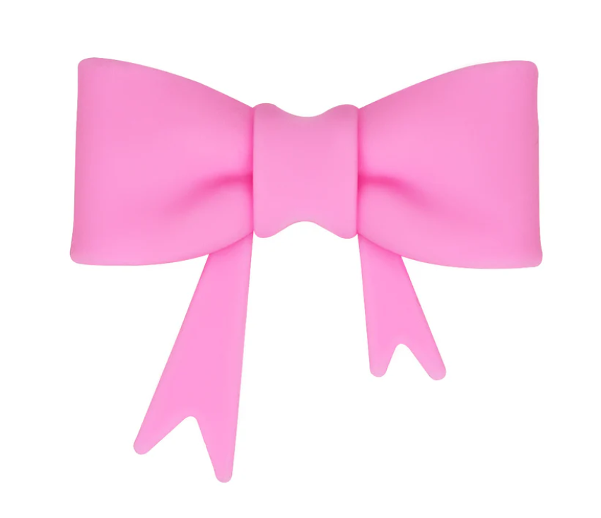 X115- "Dark Pink Bow"  Silicone Focal / Straw Topper (Large) (1 Count)
