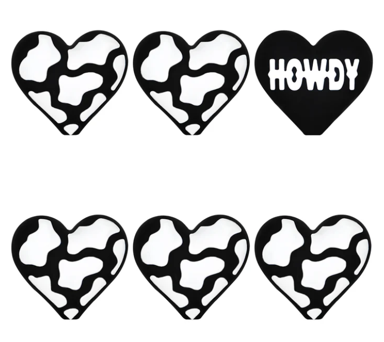 X086- "Howdy Heart" 3D Silicone Focal Bead for DIY Crafts (1 Count)