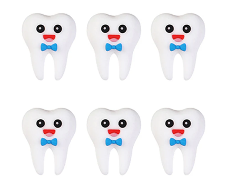 X042- "Gentleman Tooth" 3D SSilicone Focal Bead for DIY Crafts (1 Count)