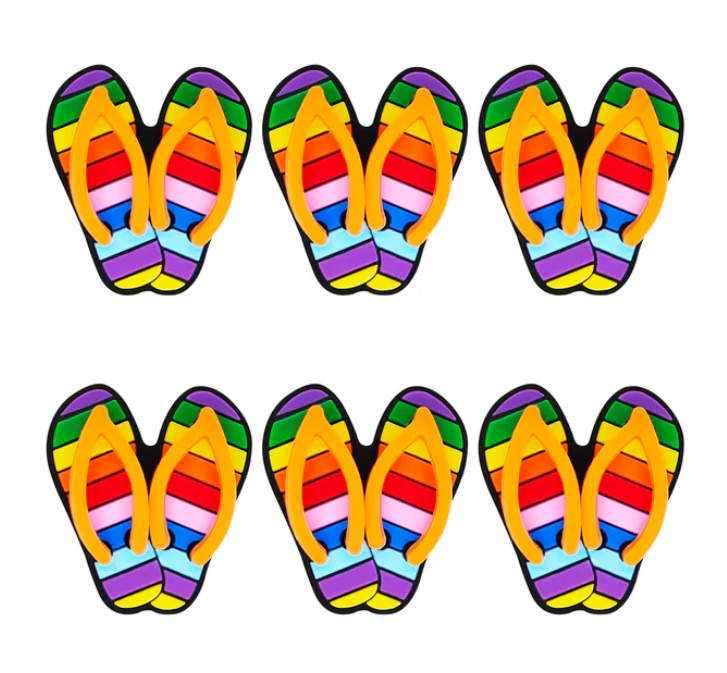 X082- "Flip Flops" 3D Silicone Focal Bead for DIY Crafts (1 Count)