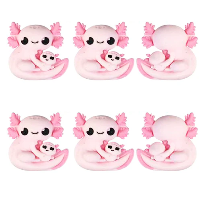 X077- "Parent & Baby- Axolotl" Silicone Focal Bead for DIY Crafts (1 Count)