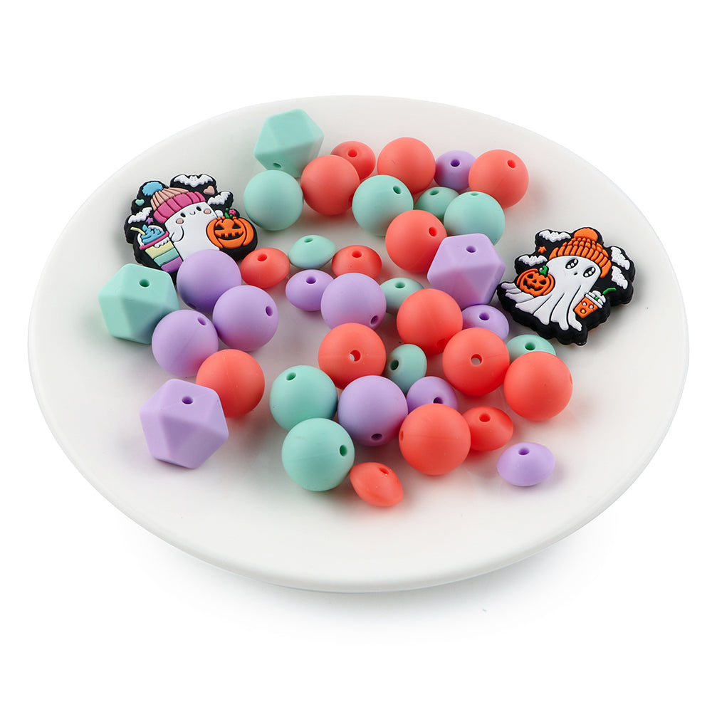 Z/517 - "Halloween"  Ghost Silicone Bead Kit