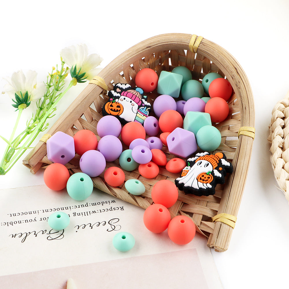 Z/517 - "Halloween"  Ghost Silicone Bead Kit