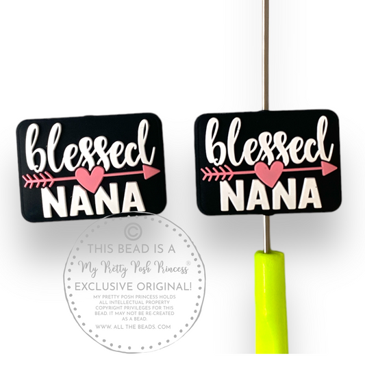 T436- "Blessed Nana" Exclusive  Focal Bead Silicone (1 Count)