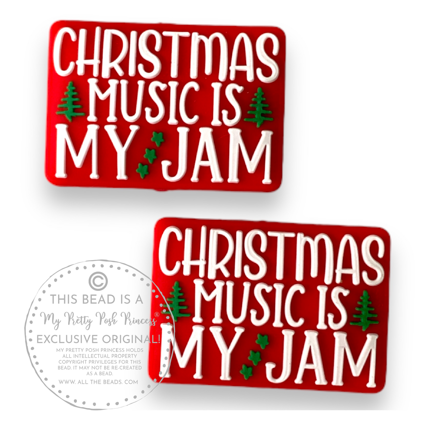 X11 - Christmas Music Is My Jam -Exclusive   Focal (1 Count) Bead Silicone