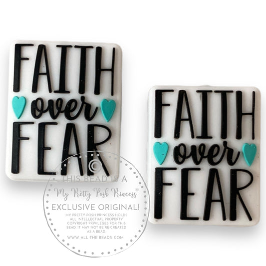 e599 - "Faith Over Fear"  Exclusive Focal Bead Silicone (1 Count)