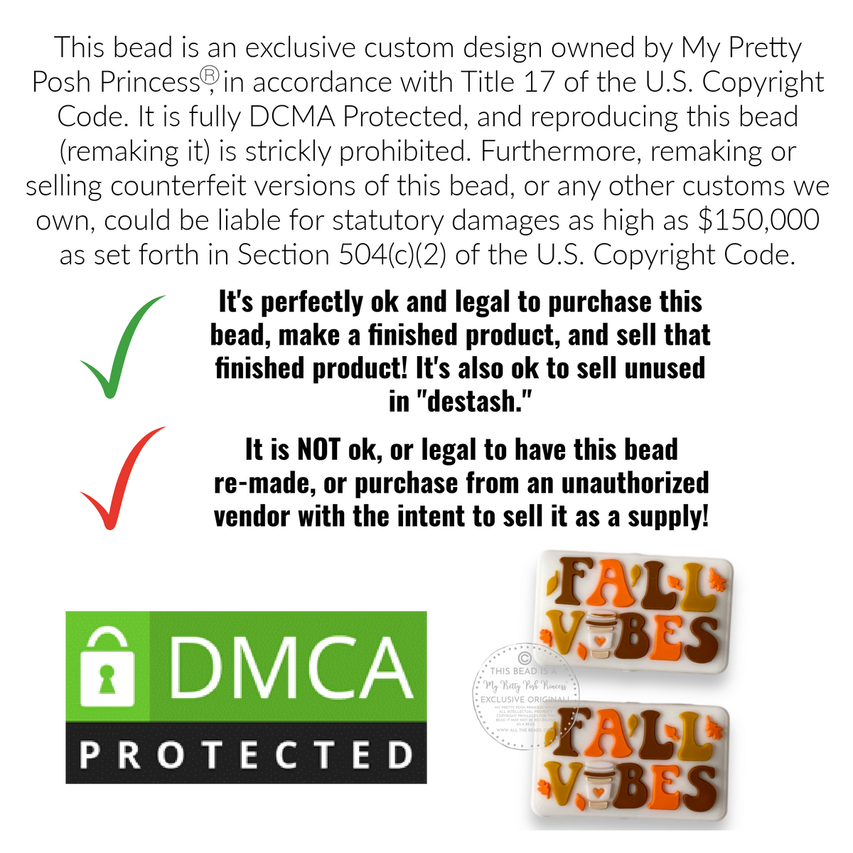 h805 - Fall Vibes Exclusive Focal Bead Silicone (1 Count)