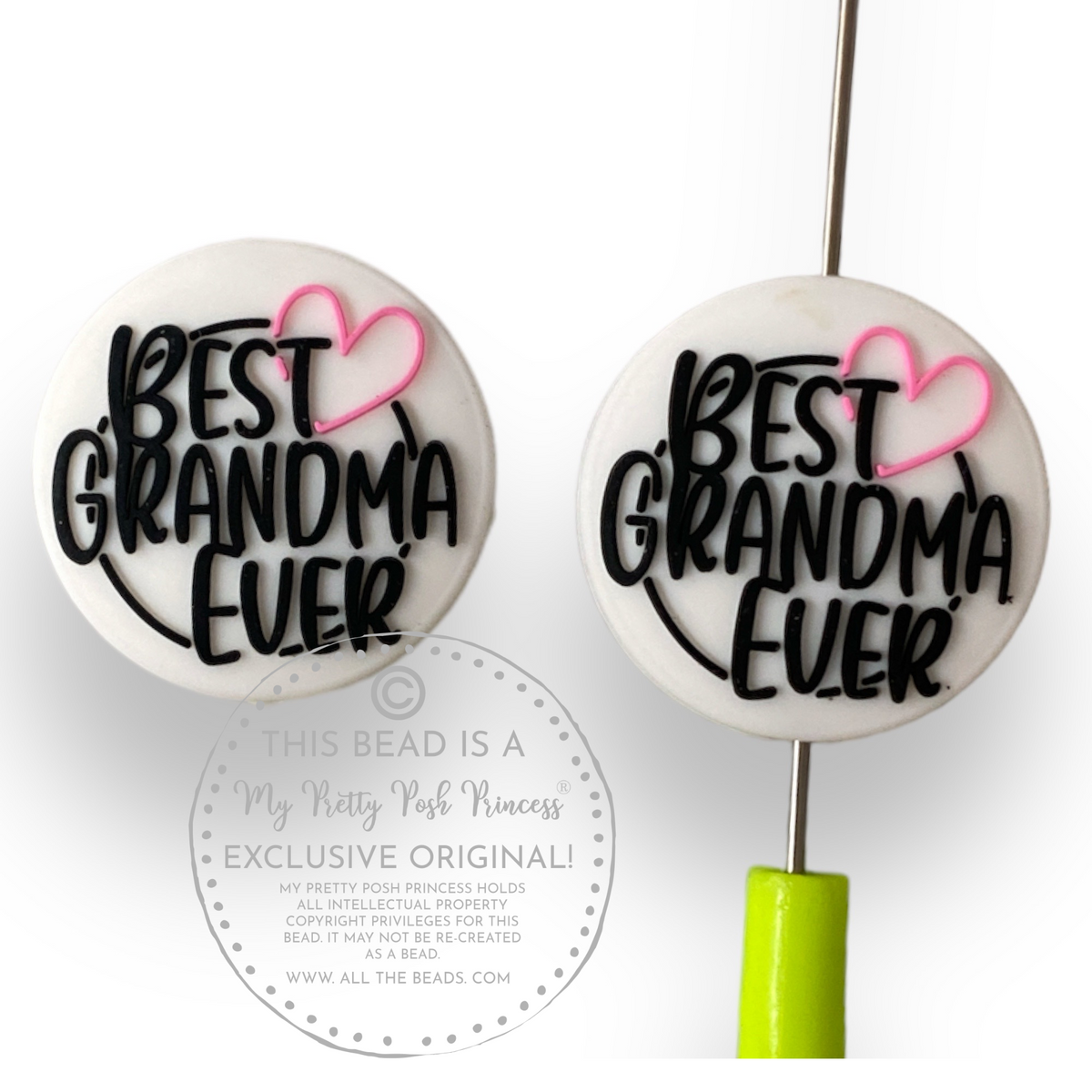 e565 - "Grandma"  Exclusive  Focal Bead Silicone (1 Count)