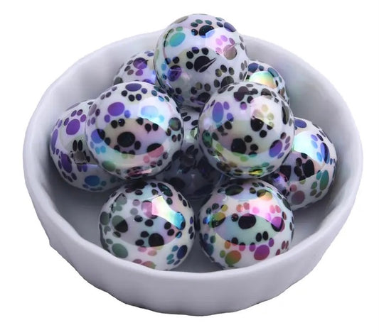 #814- Opal Paw  Acrylic Beads (10 Count)