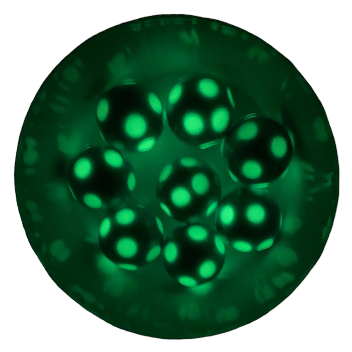 #961 - Black “Glow In The Dark” Polka Dots Acrylic Beads (1 Count)