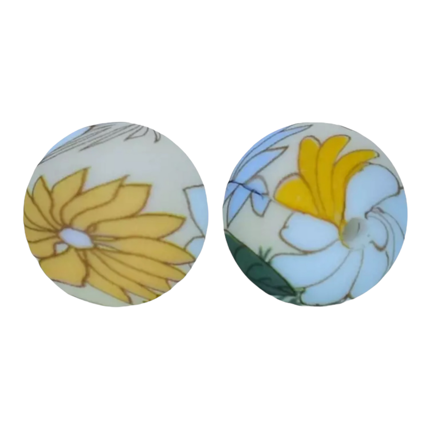 #717  - 15mm “Daisy"  Silicone  Beads