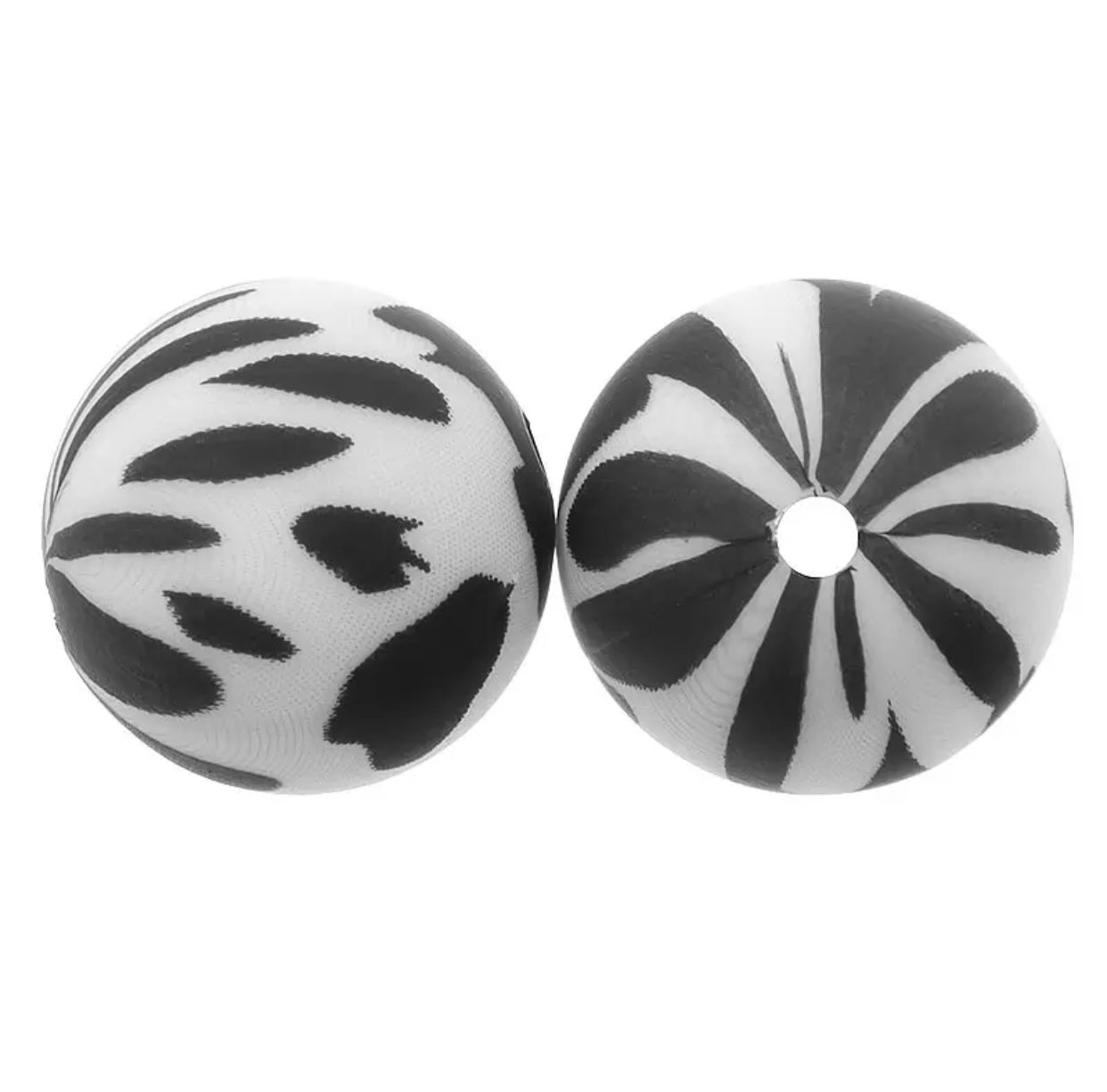 12mm- A-01- Cow Print Silicone Beads