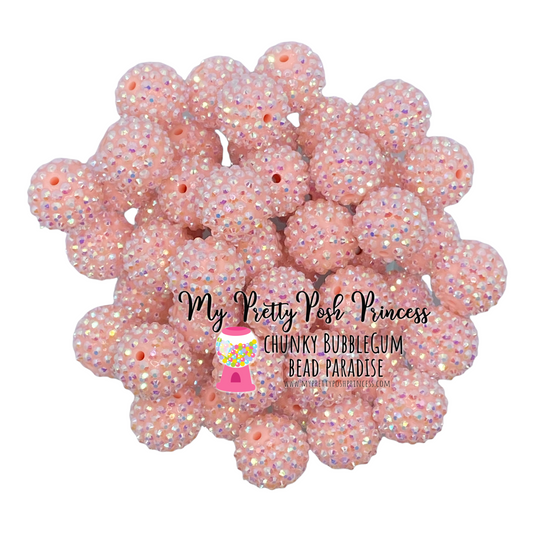 #245 - 12mm Mint Pink AB Rhinestone  Beads  (20 Count)