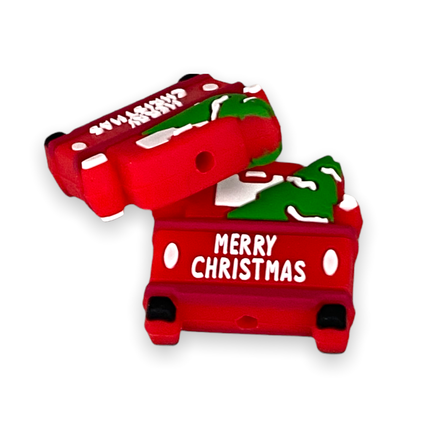 X40- Christmas Truck Silicone (1 Count) Focal Bead