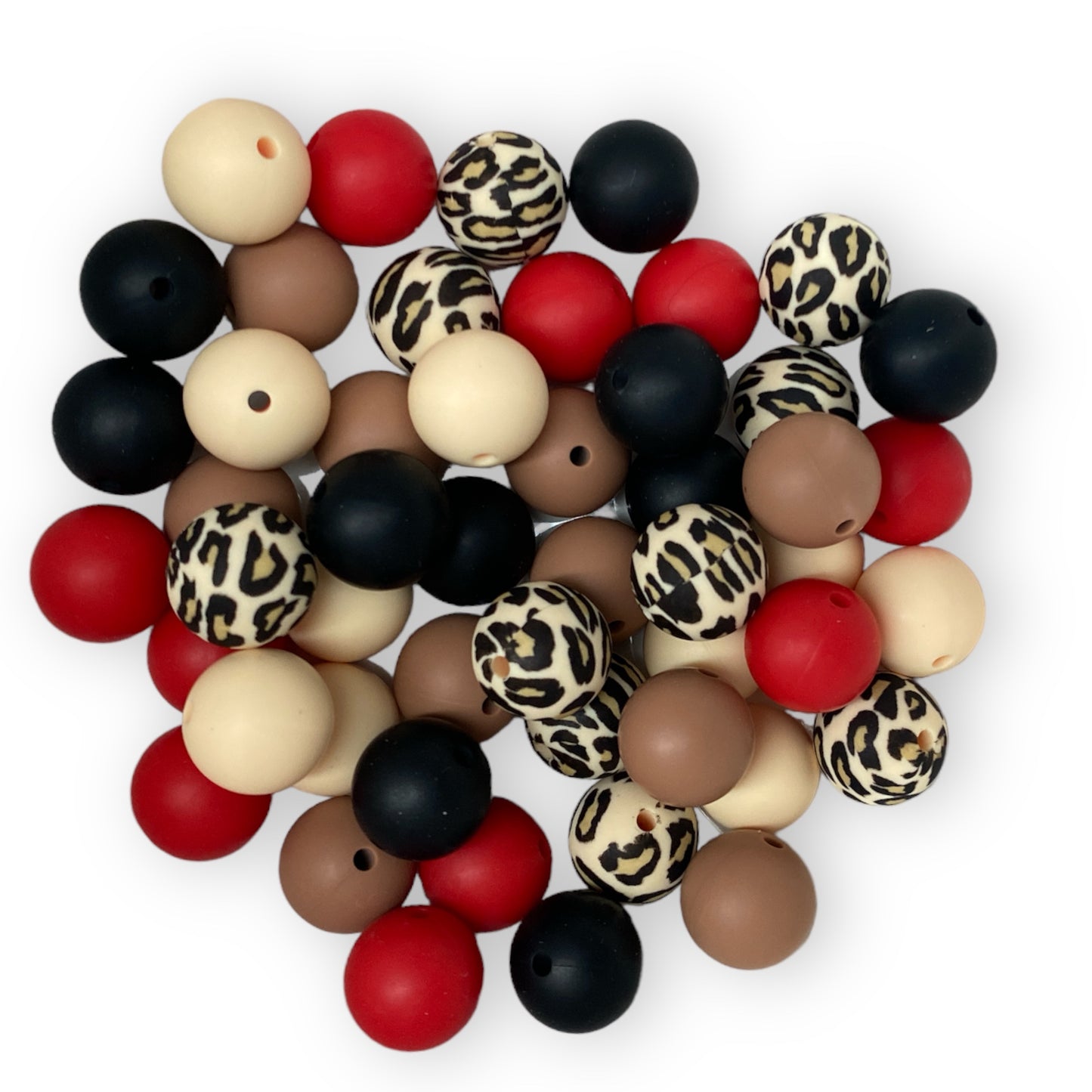 "Safari Chic" 15mm Silicone 50 Count Bead Pack – Ideal for Beadable Pens & Keychains