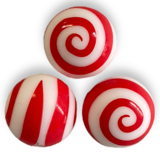 #811 - 15mm “Red Swirl” Printed Silicone Beads