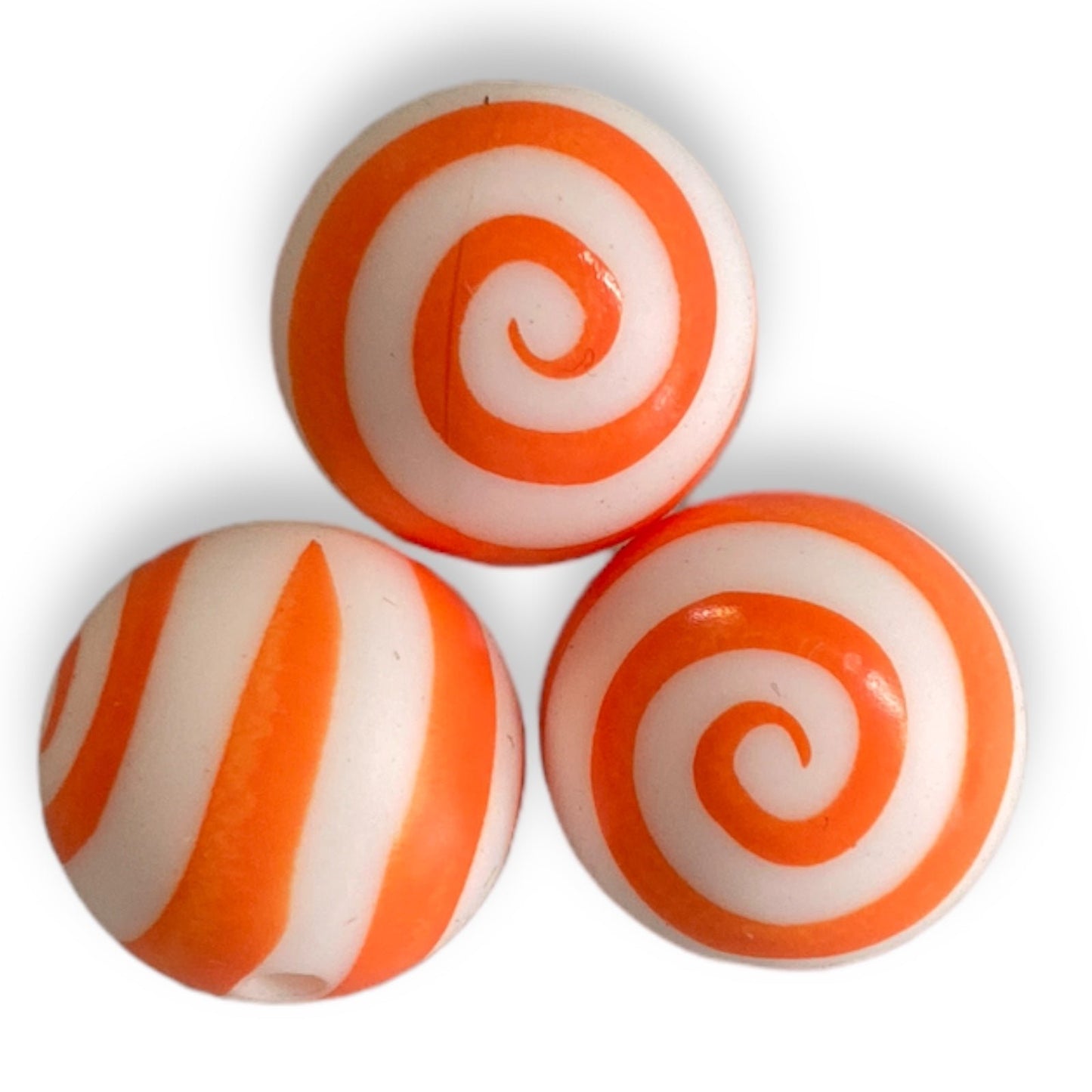 #787 - 15mm “Orange Swirl” Printed Silicone Beads