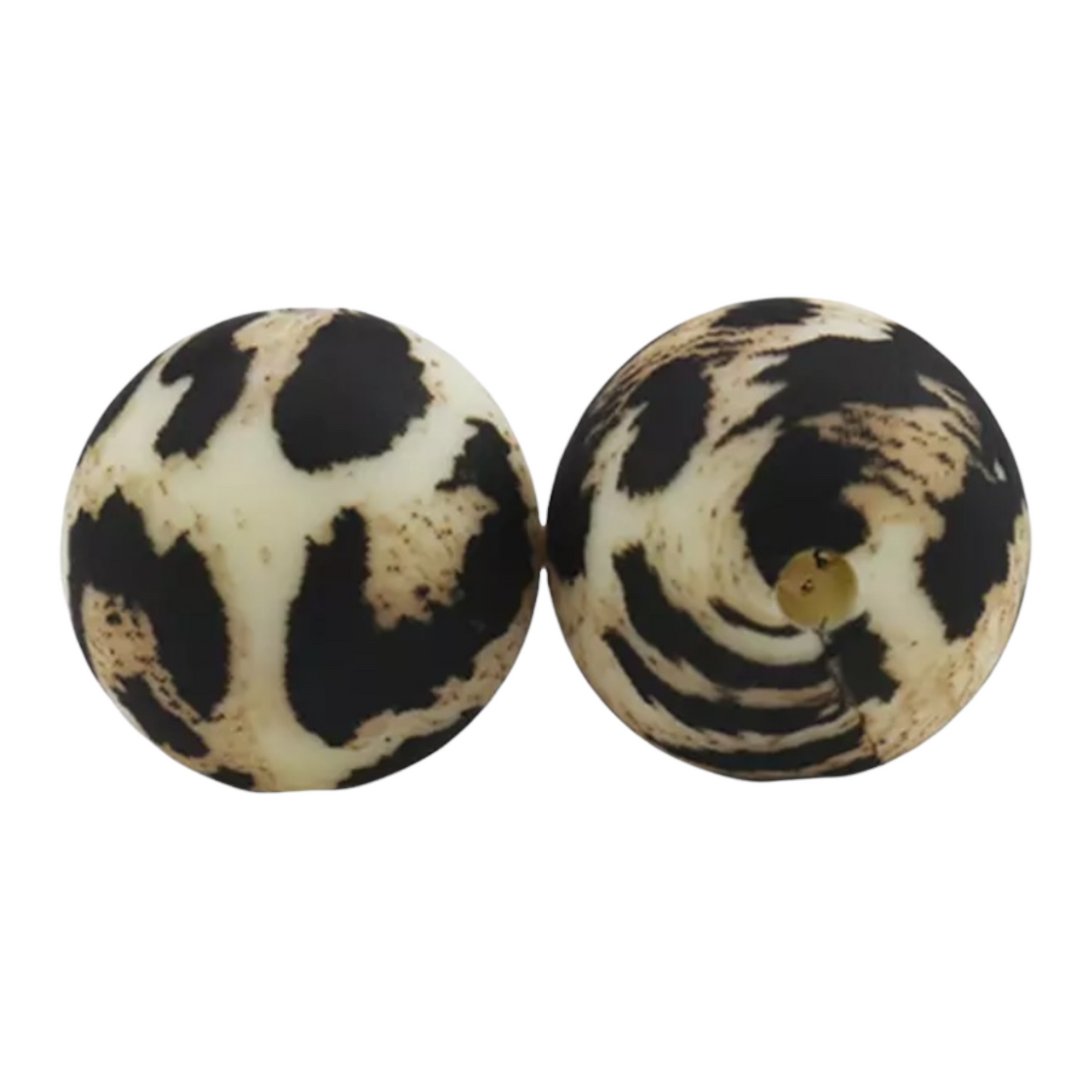 #706 - Rose Gold Leopard 19mm Silicone  Beads