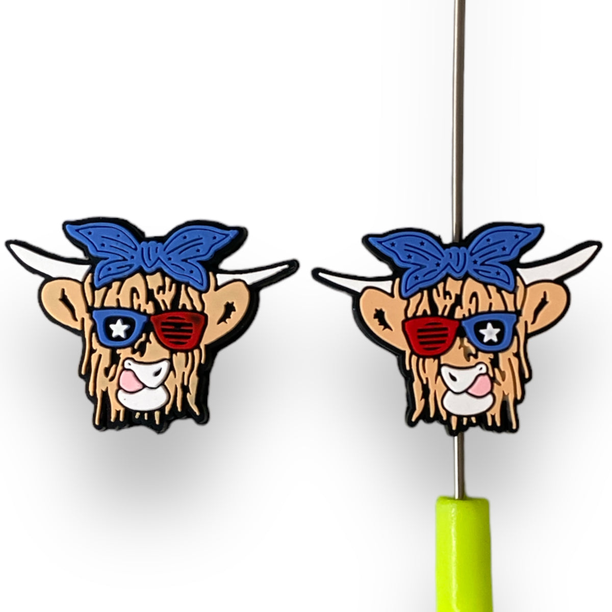 X454 - USA Cow Focal Bead (1 Count) Silicone