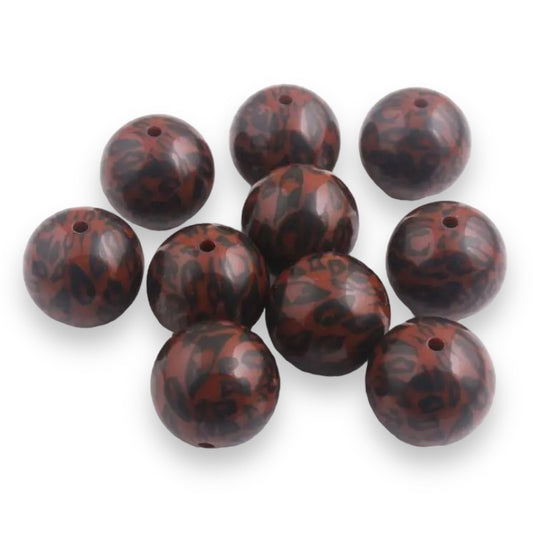 W452- Dark Cheetah Acrylic Beads (1 Count)