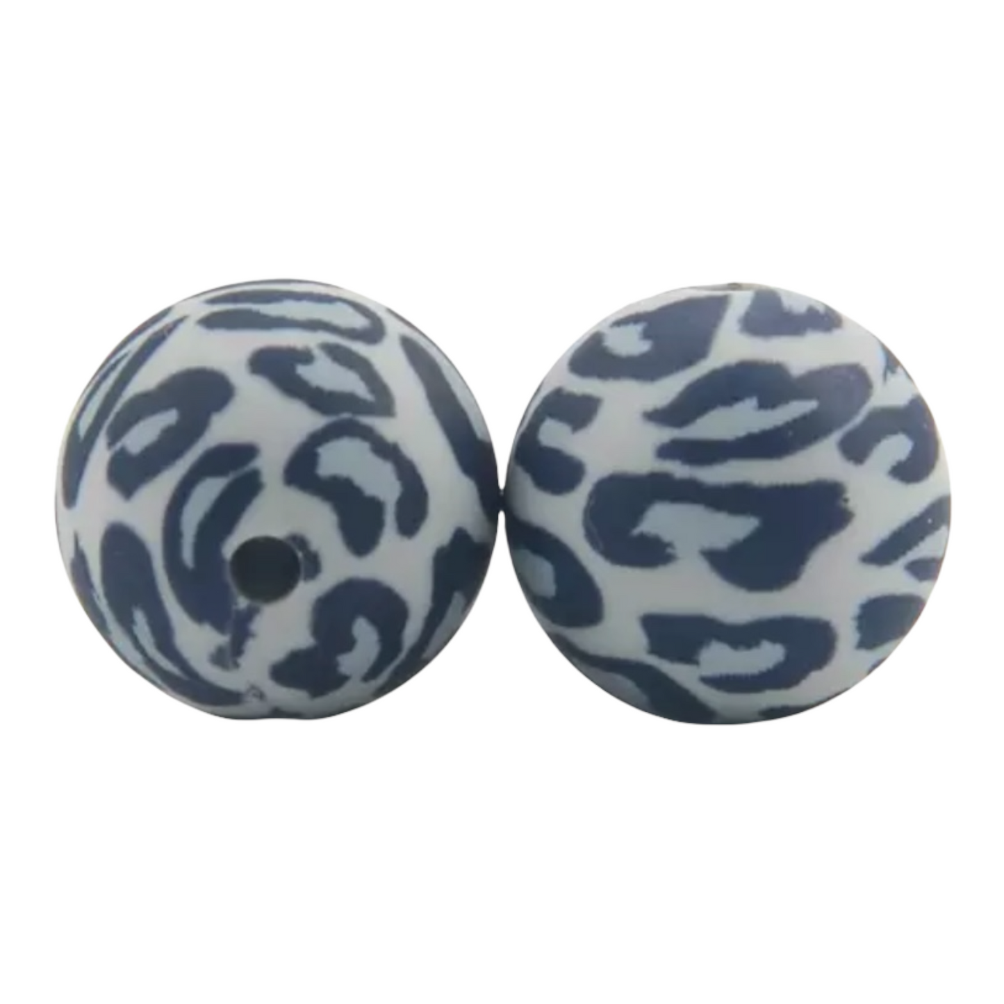 A-6013- 15mm "Gray Leopard" Silicone Beads