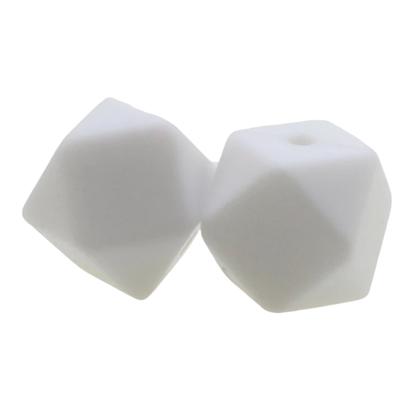White Silicone Hexagon Bead (14mm or 17mm) (1 Count)