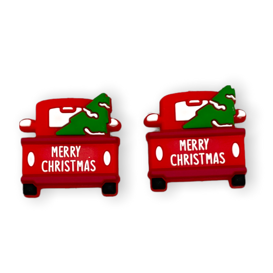 X40- Christmas Truck Silicone (1 Count) Focal Bead