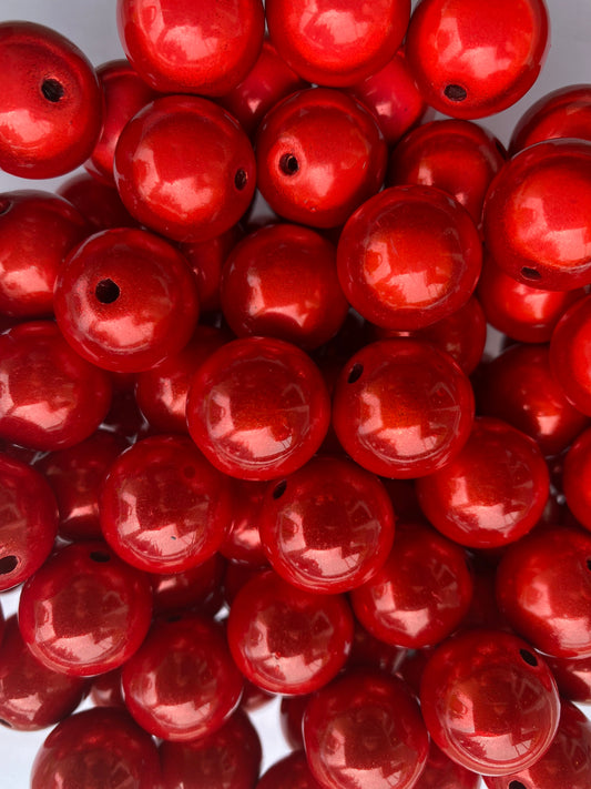 w224- 12mm "Red' Miracle Acrylic Bubble Gum Beads (20 Count)