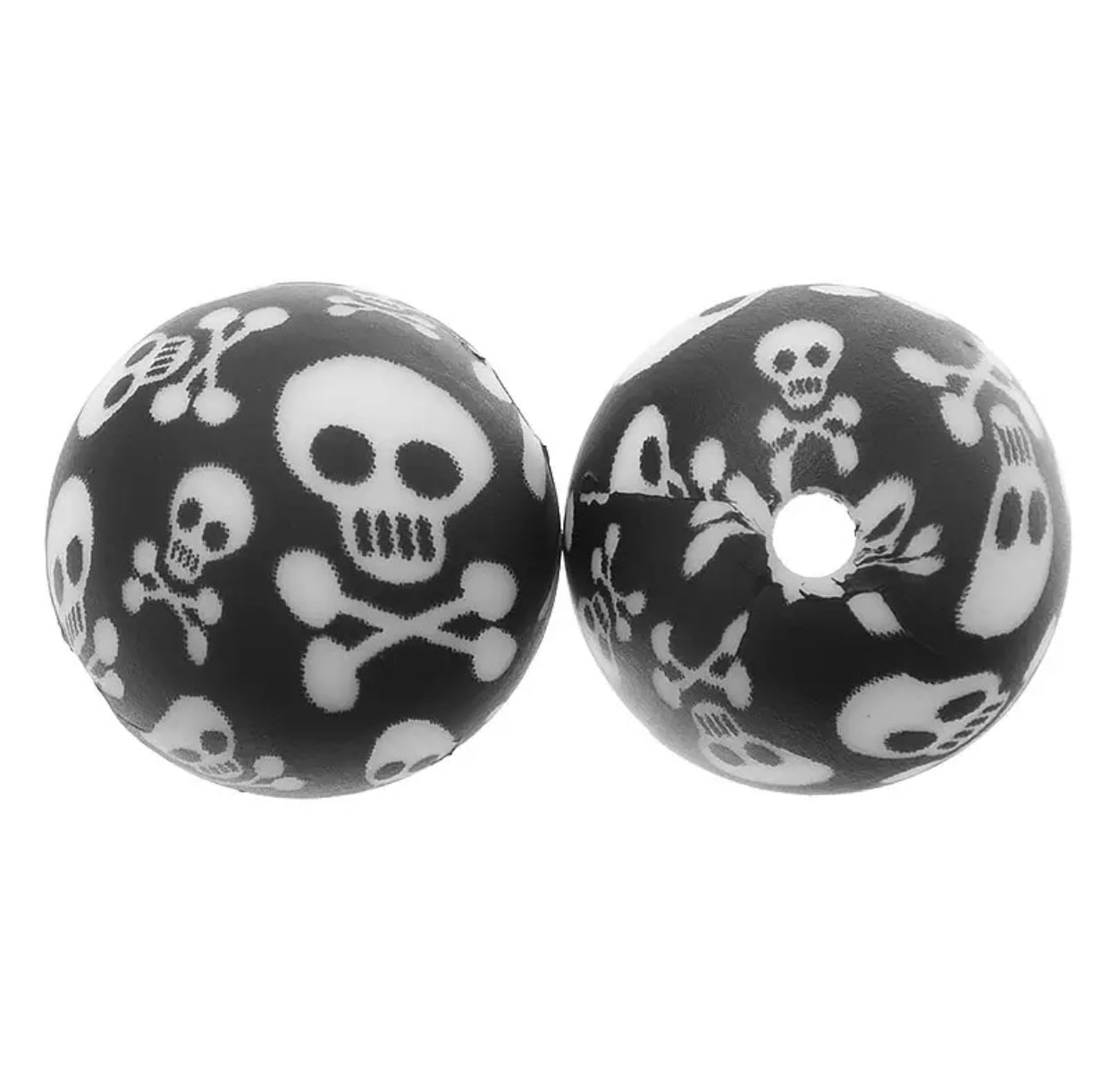 12mm-  A-05- Skull  Silicone Beads