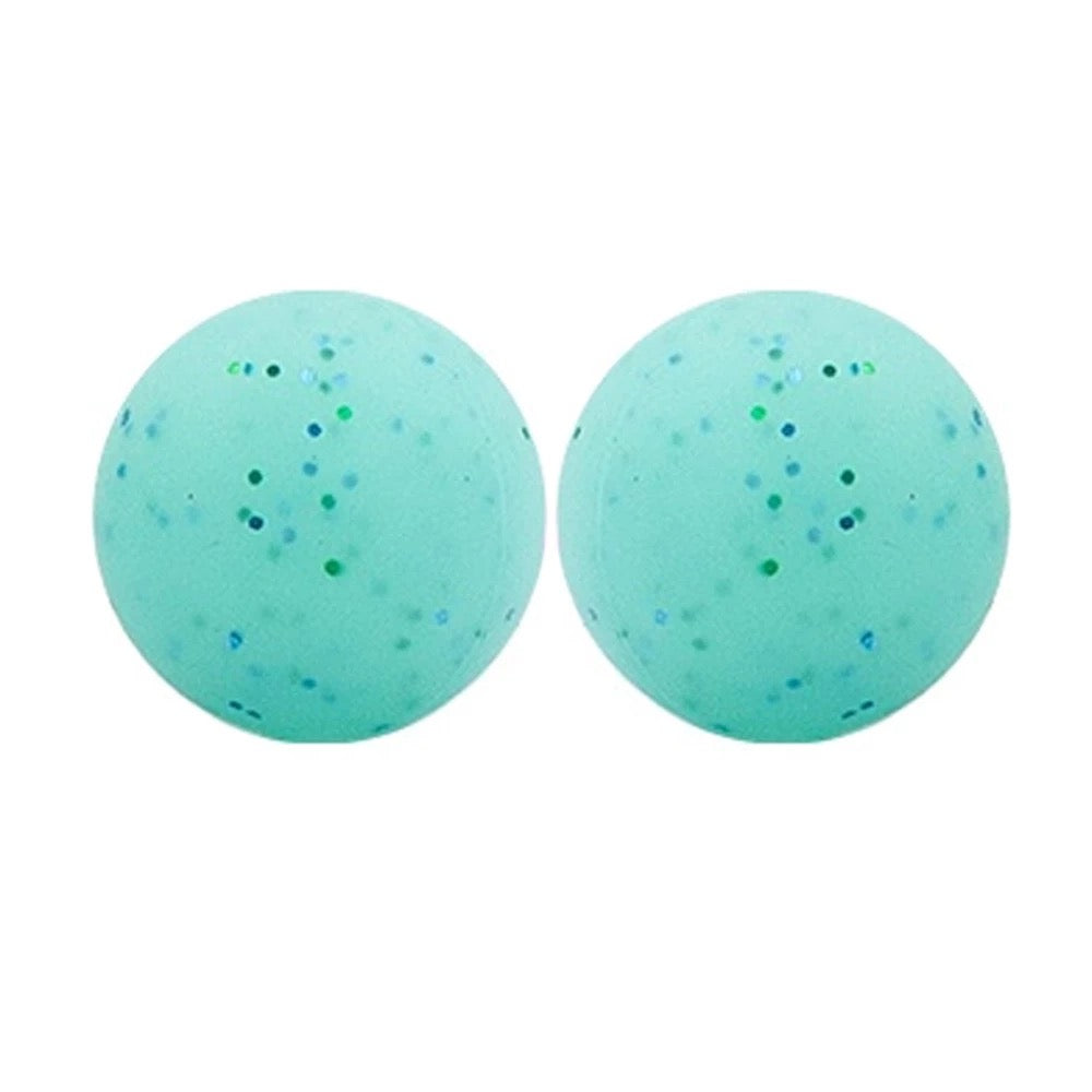 T196 - 12mm "Aqua Glitter" Silicone Beads