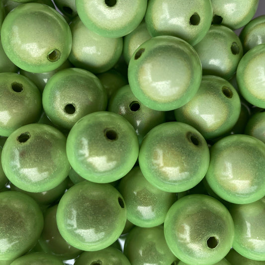 #192- 12mm "Lime' Miracle Acrylic Bubble Gum Beads (20 Count)
