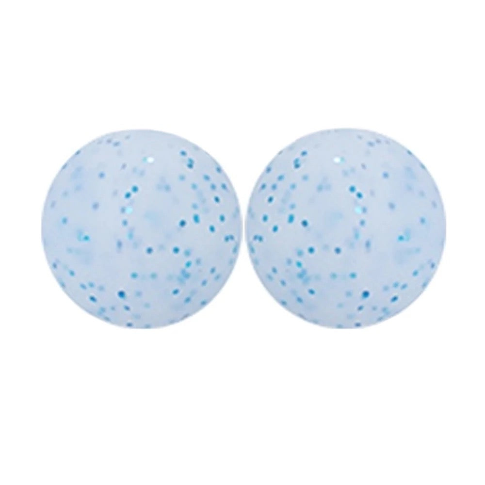 T197 - 12mm "Blue Glitter" Silicone  Beads