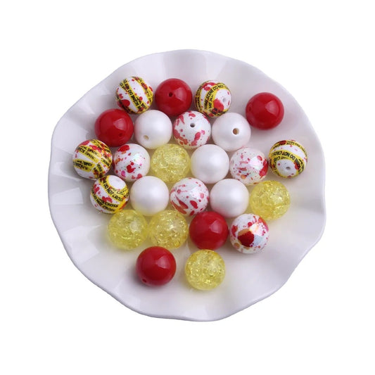 20mm "Crime Scene"  (25 Count) Acrylic Bead Pack
