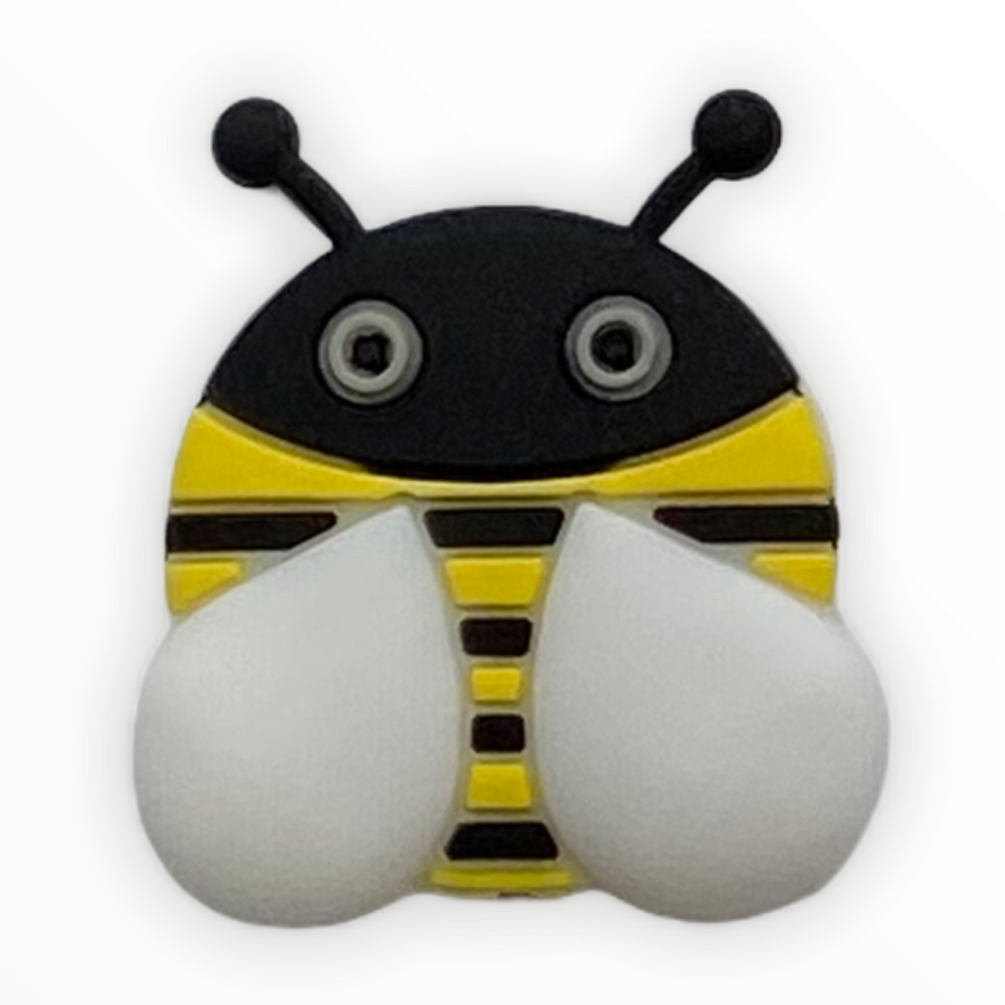 T386- White Bee  Silicone Focal Bead (1 Count)