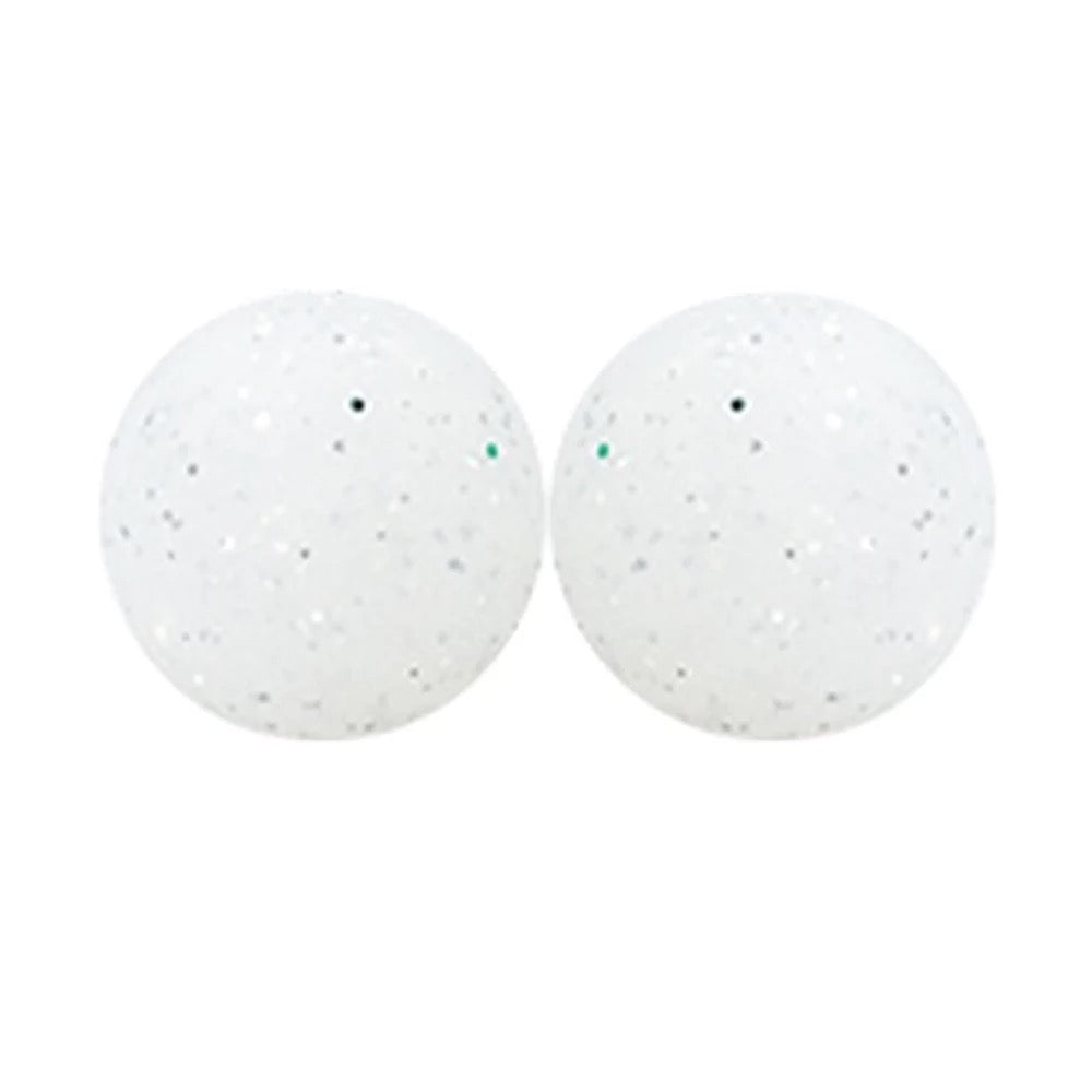 T208 - 12mm "White Glitter" Silicone Beads