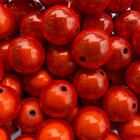 #199- 12mm "Orange" Miracle Acrylic Bubble Gum Beads (20 Count)