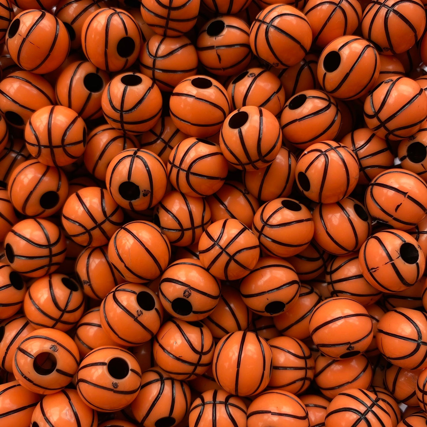 #4-  12mm Basketball Acrylic Chunky Bubblegum Beads (20 Count)