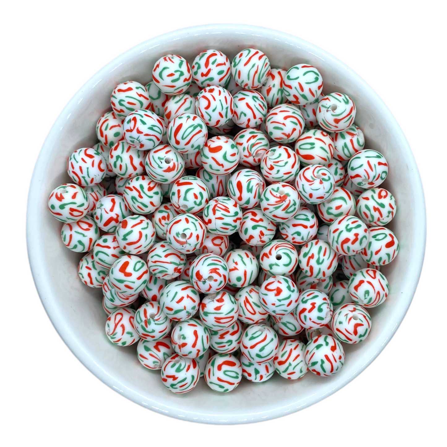 T277 - 12mm "Christmas Sprinkles" Silicone Beads