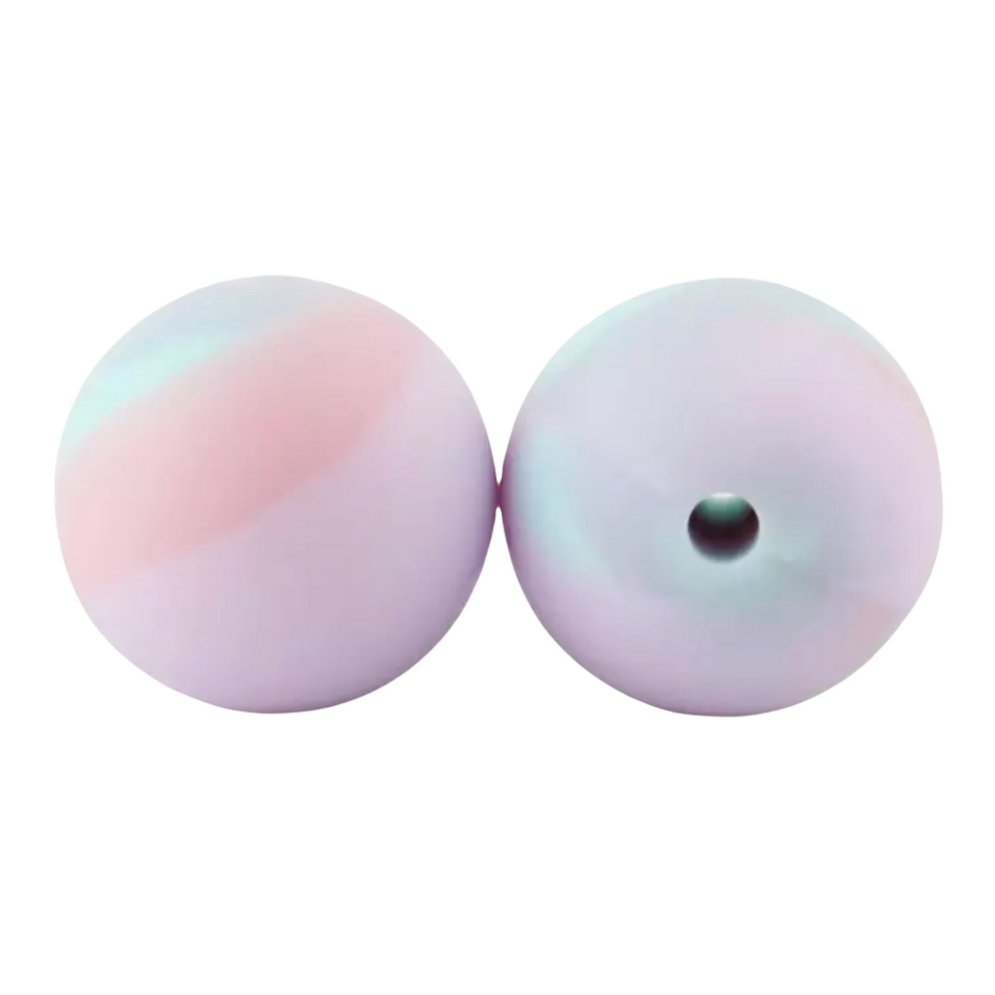 T182- 12mm "Pink/Mint/Lavender" Tye-dye Silicone Beads