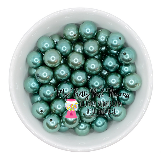 #74 - a16- 12mm Dark Teal  Pearl  Acrylic Beads (20Count)