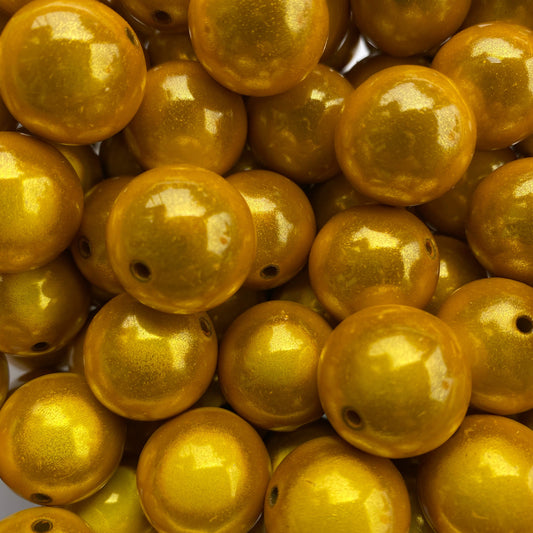 #201- 12mm "Yellow" Miracle Acrylic Bubble Gum Beads (20 Count)