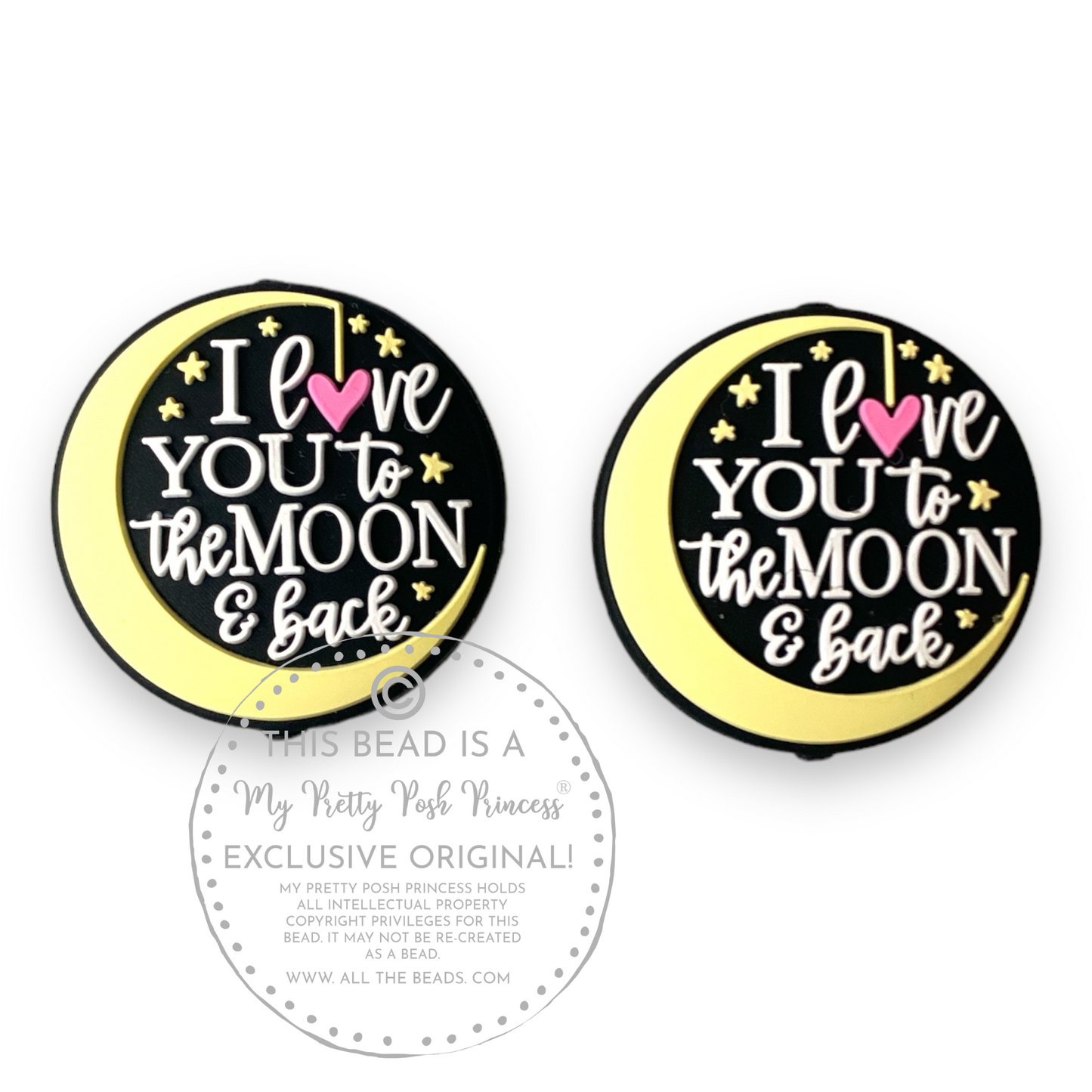 e621 - "I Love You To The Moon & Back"  Exclusive Focal Bead Silicone (1 Count)