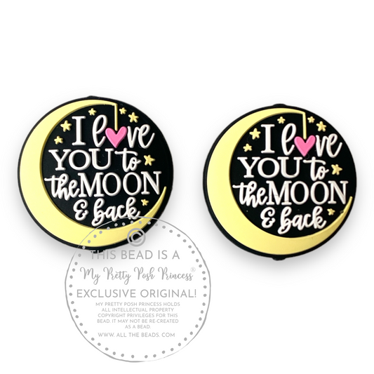 e621 - "I Love You To The Moon & Back"  Exclusive Focal Bead Silicone (1 Count)