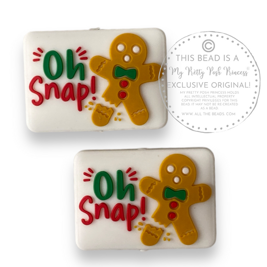 X2 - Oh Snap!!  -Exclusive Focal (1 Count) Bead Silicone *Copyright