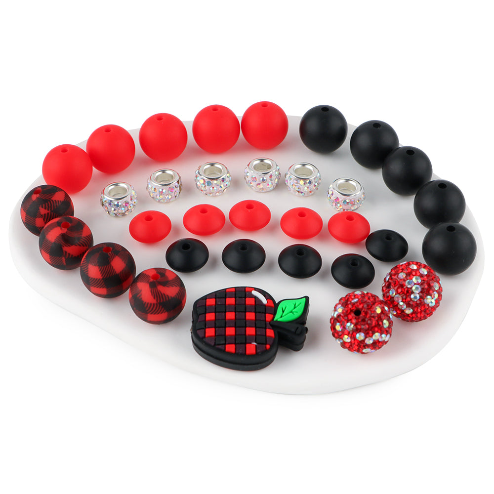 Z/505 - "Teacher" Black & Red Silicone Bead Bling Kit