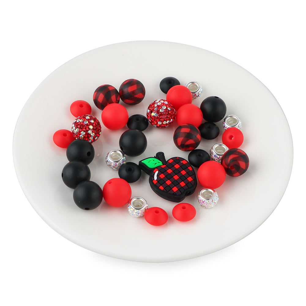 Z/505 - "Teacher" Black & Red Silicone Bead Bling Kit