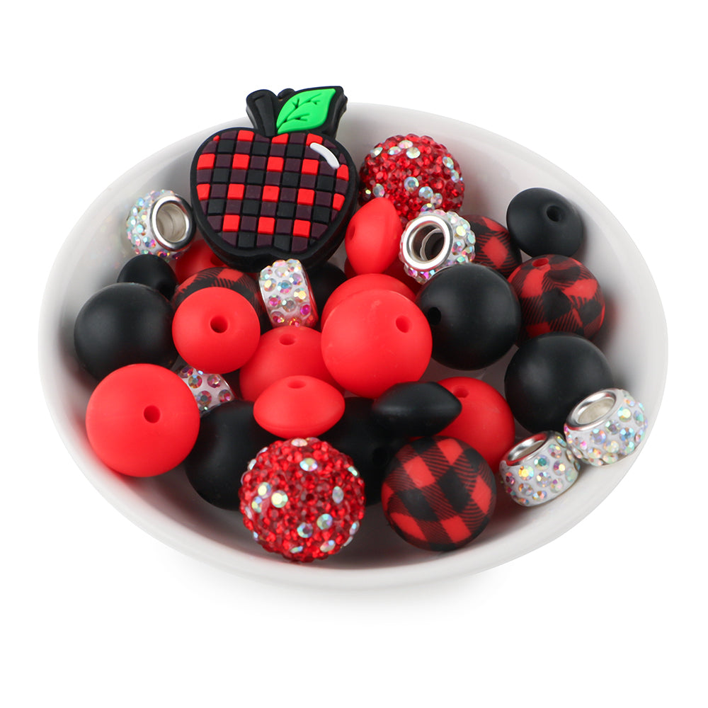 Z/505 - "Teacher" Black & Red Silicone Bead Bling Kit