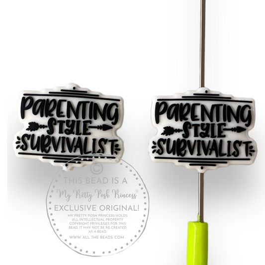 e653 - "Parenting Style- Survivlist"  Exclusive  Focal Bead Silicone (1 Count)